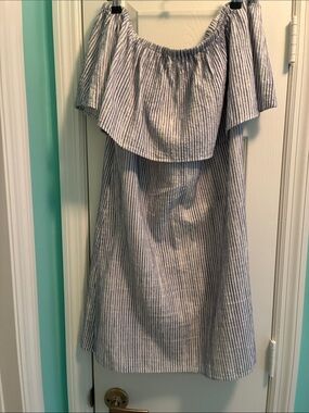 J. Crew Blue and White Striped Top